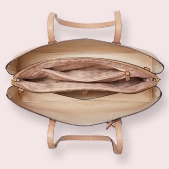 OFFERS OPEN! Kate Spade Beige Cream Tote Bag for laptop or work or personal - Picture 2 of 16